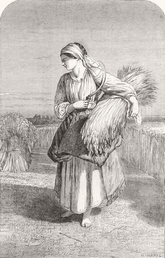 PRETTY LADIES. Ruth 1852 old antique vintage print picture